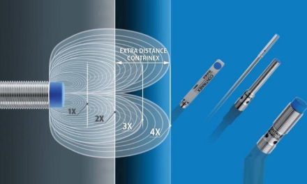 Contrinex long-range inductive sensors excel at presence-checking small metal inserts