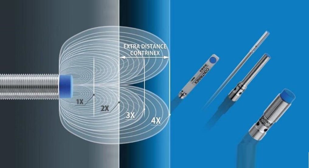 Contrinex long-range inductive sensors excel at presence-checking small metal inserts
